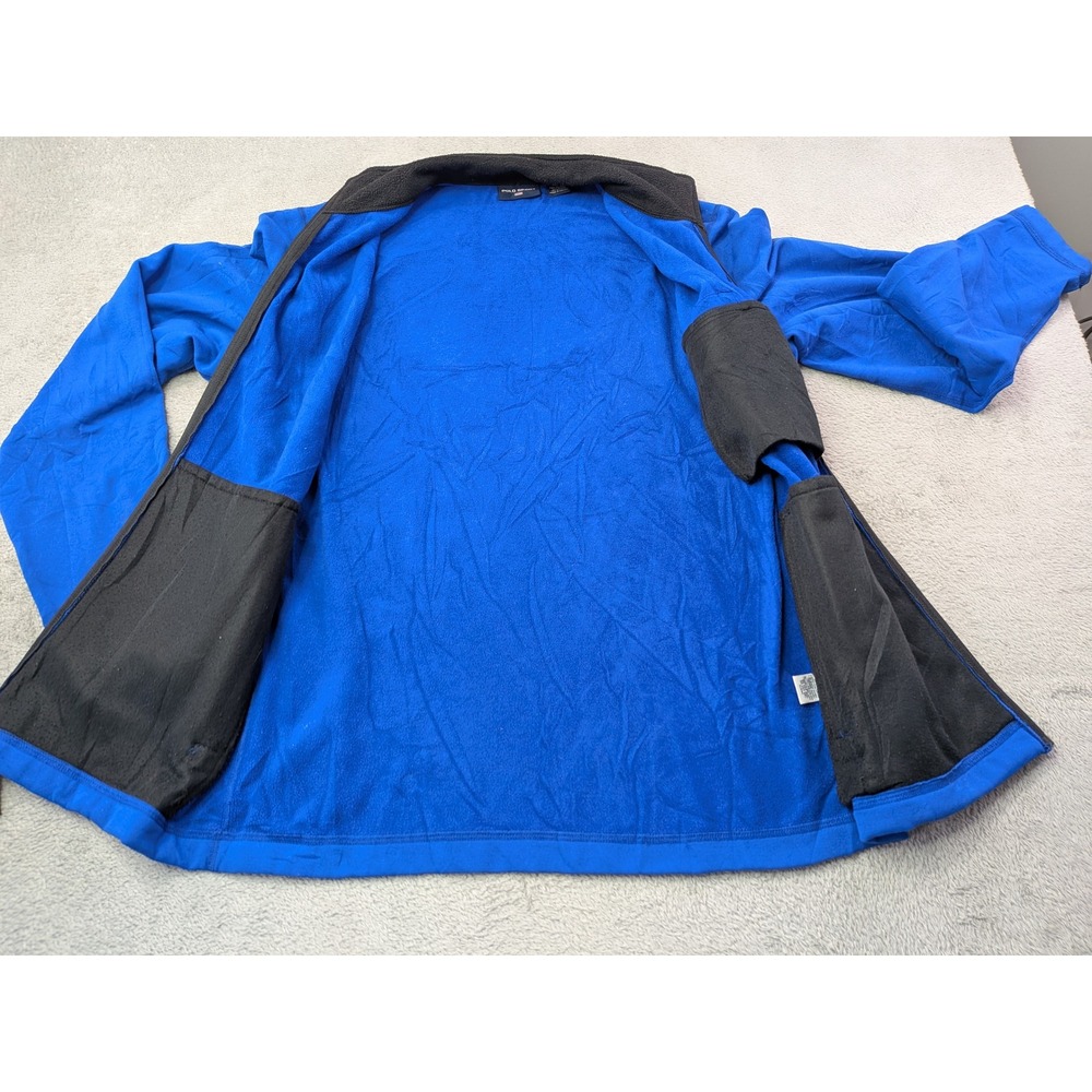 Polo Sport Ralph Lauren Mens Size Medium Blue Fleece Full Zip Jacket Activewear - Picture 3 of 10